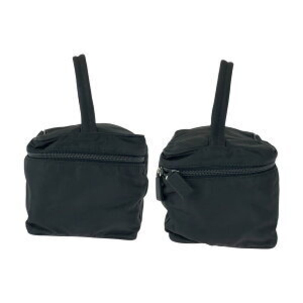 Prada handbag vanity nylon Tessuto plate black logo bag triangular - Picture 8 of 10